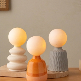 Ceramic living decor ball with LED light