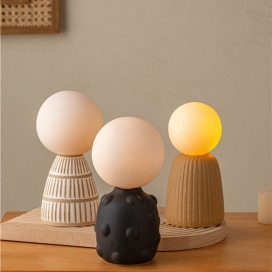 Ceramic living decor ball with LED light