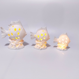 Ceramic sea decor with LED light