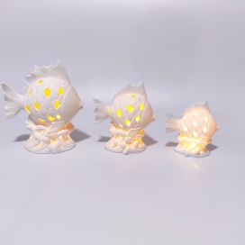 Ceramic sea decor with LED light