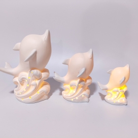 Ceramic sea decor with LED light