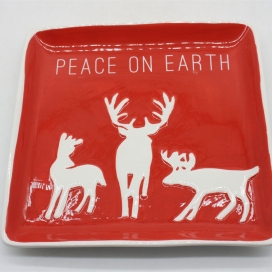 CERAMIC CHRISTMAS DECORATION PLATE