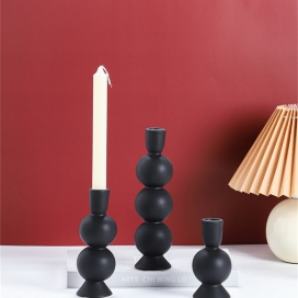 CERAMIC CANDLEHOLDER BLACK COLOR
