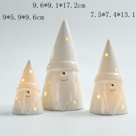 CERAMIC SANTA WITH LED