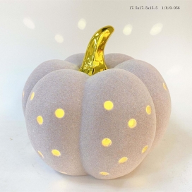 CERAMIC PUMPKIN PINK COLOR WITH GOLD STEM