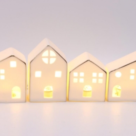 CERAMIC HOUSE DECOR WITH LED LIGHT