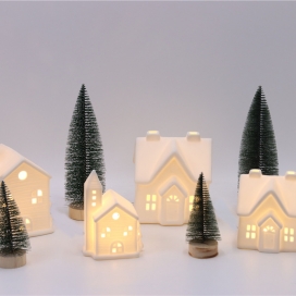 CERAMIC HOUSE DECOR WITH LED LIGHT