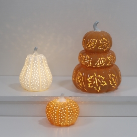 CERAMIC PUMPKIN WITH LED