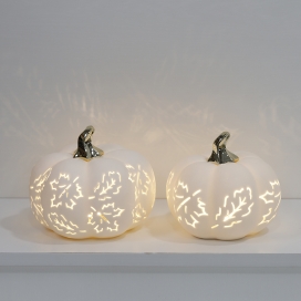 CERAMIC PUMPKIN WITH LED