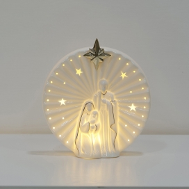 CERAMIC CHRISTIAN DECOR WITH LED LIGHT