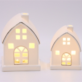 CERAMIC HOUSE DECOR WITH LED LIGHT