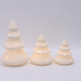 CERAMIC CHRISTMASS TREE DECOR WITH LED LIGHT