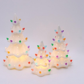 CERAMIC CHRISTMASS TREE DECOR WITH LED LIGHT