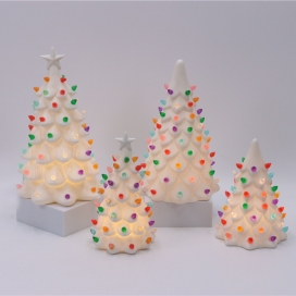 CERAMIC CHRISTMASS TREE DECOR WITH LED LIGHT