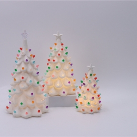 CERAMIC CHRISTMASS TREE DECOR WITH LED LIGHT