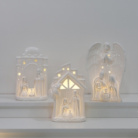 CERAMIC CHRISTIAN DECOR WITH LED LIGHT