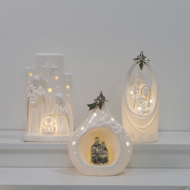 CERAMIC CHRISTIAN DECOR WITH LED LIGHT