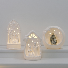 CERAMIC CHRISTIAN DECOR WITH LED LIGHT