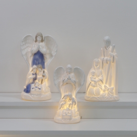 CERAMIC CHRISTIAN DECOR WITH LED LIGHT
