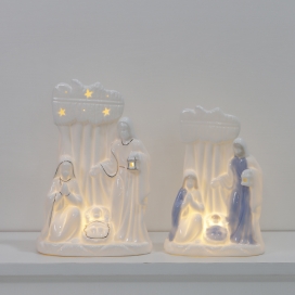 CERAMIC CHRISTIAN DECOR WITH LED LIGHT