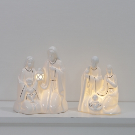 CERAMIC CHRISTIAN DECOR WITH LED LIGHT