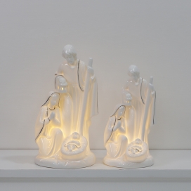 CERAMIC CHRISTIAN DECOR WITH LED LIGHT