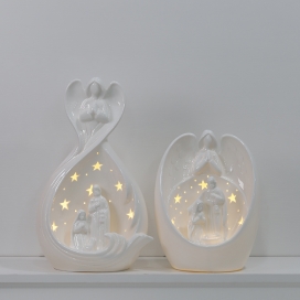 CERAMIC CHRISTIAN DECOR WITH LED LIGHT