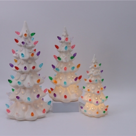 CERAMIC CHRISTMASS TREE DECOR WITH LED LIGHT