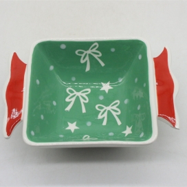 CERAMIC CHRISTMAS DECORATION PLATE--CANDY