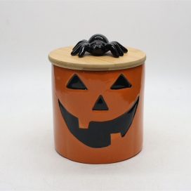 CERAMIC HALLOWEEN STORAGE JAR