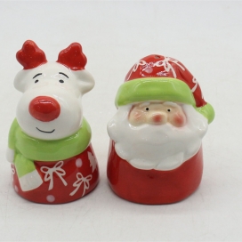 CERAMIC CHRISTMAS DECORATION SALT AND PEPPER SET