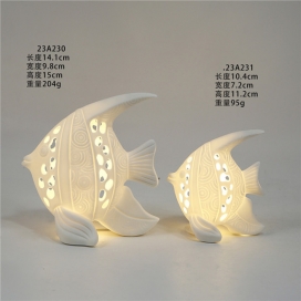 Ceramic sea decor with LED light