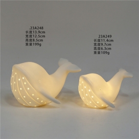 Ceramic sea decor with LED light