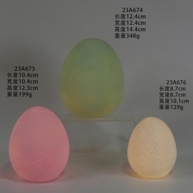 Ceramic spring egg decor with LED light