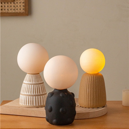 Ceramic living decor ball with LED light