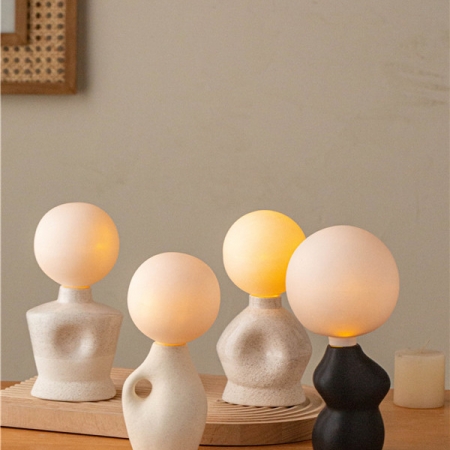 Ceramic living decor ball with LED light