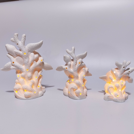 Ceramic sea decor with LED light