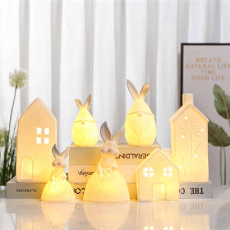 Ceramic spring easter rabbits