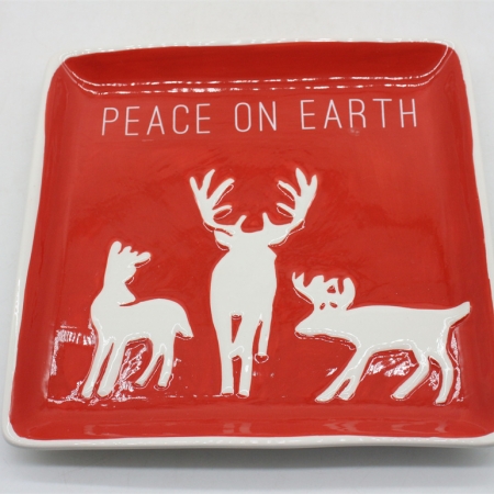 CERAMIC CHRISTMAS DECORATION PLATE