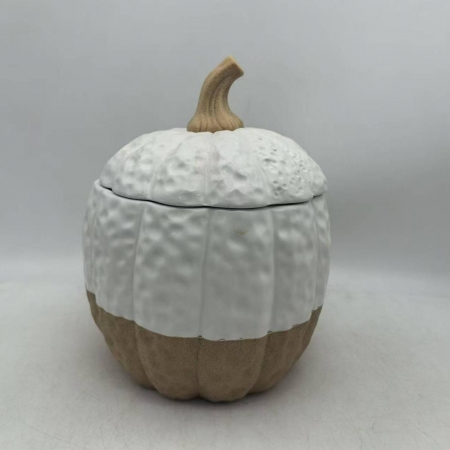 CERAMIC PUMPKIN WHITE COLOR