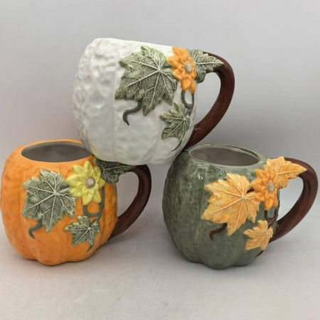 CERAMIC PUMPKIN CUP
