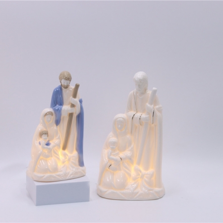 CERAMIC CHRISTIAN DECOR WITH LED LIGHT