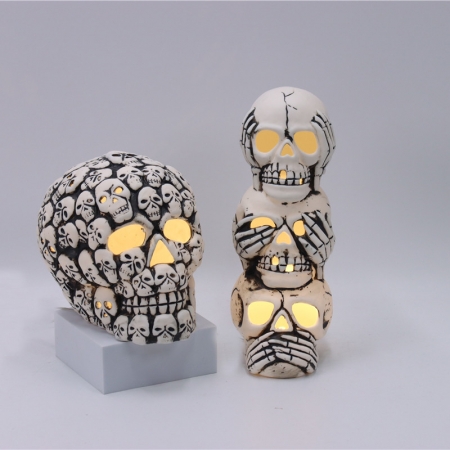 CERAMIC HALLOWEEN DECOR WITH LED LIGHT