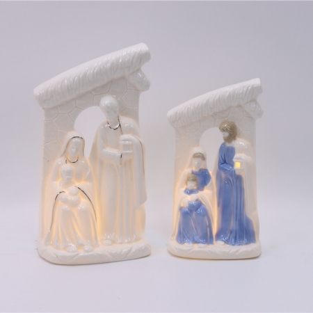 CERAMIC CHRISTIAN DECOR WITH LED LIGHT