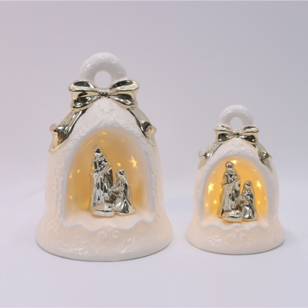 CERAMIC CHRISTIAN DECOR WITH LED LIGHT