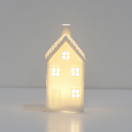 Ceramic Christmas House With LED Lighting