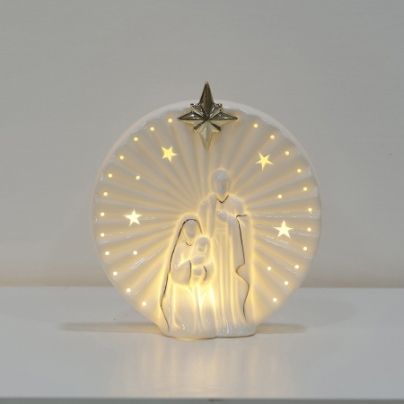CERAMIC CHRISTIAN DECOR WITH LED LIGHT