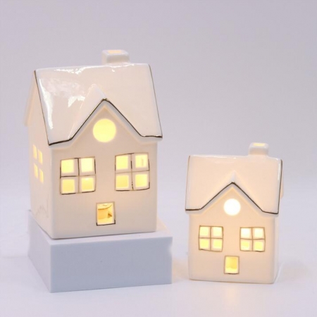 CERAMIC HOUSE DECOR WITH LED LIGHT