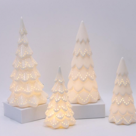 CERAMIC CHRISTMASS TREE DECOR WITH LED LIGHT