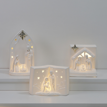 CERAMIC CHRISTMASS TREE DECOR WITH LED LIGHT